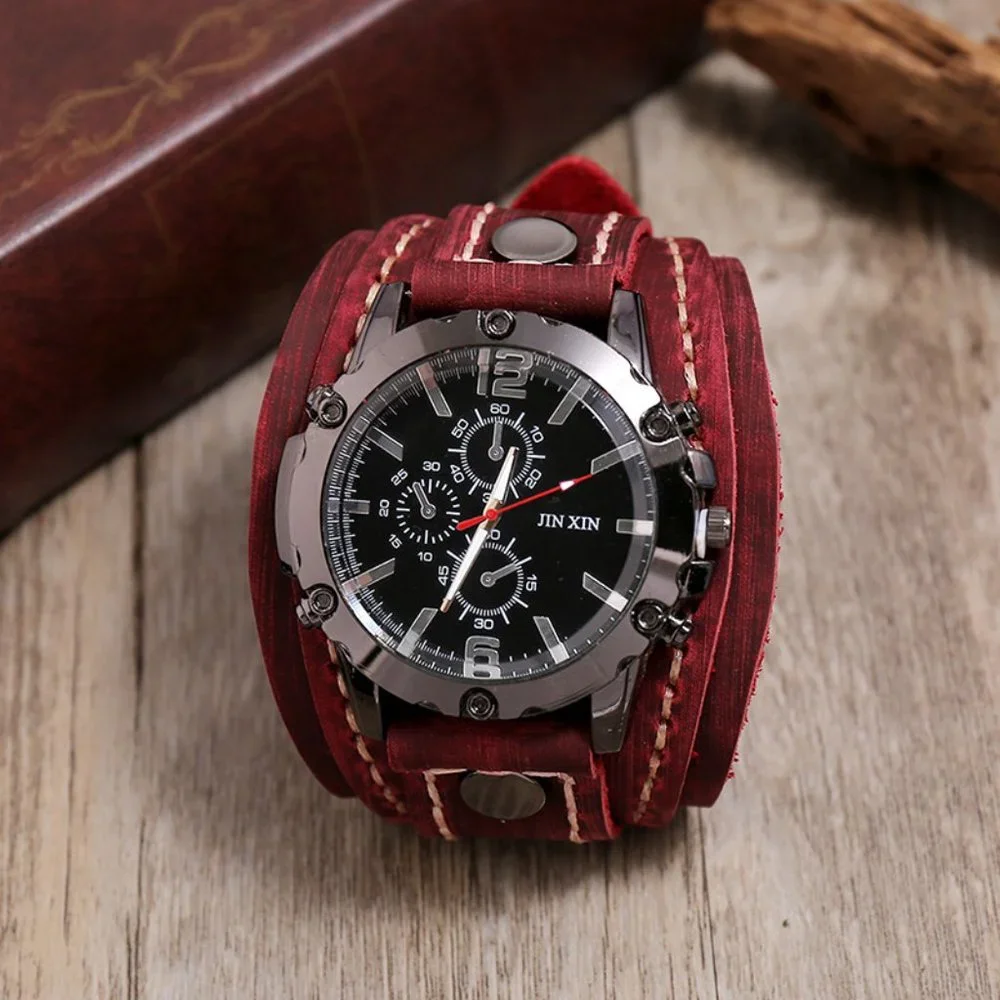 ✨✨BRAND NEW Punk Style Vintage Handmade Leather Watch - Picture 1 of 9